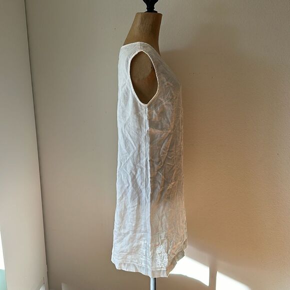 Linenfox sz M shoft dress 100% linen white gorgeous pre owned condition - Picture 4 of 6
